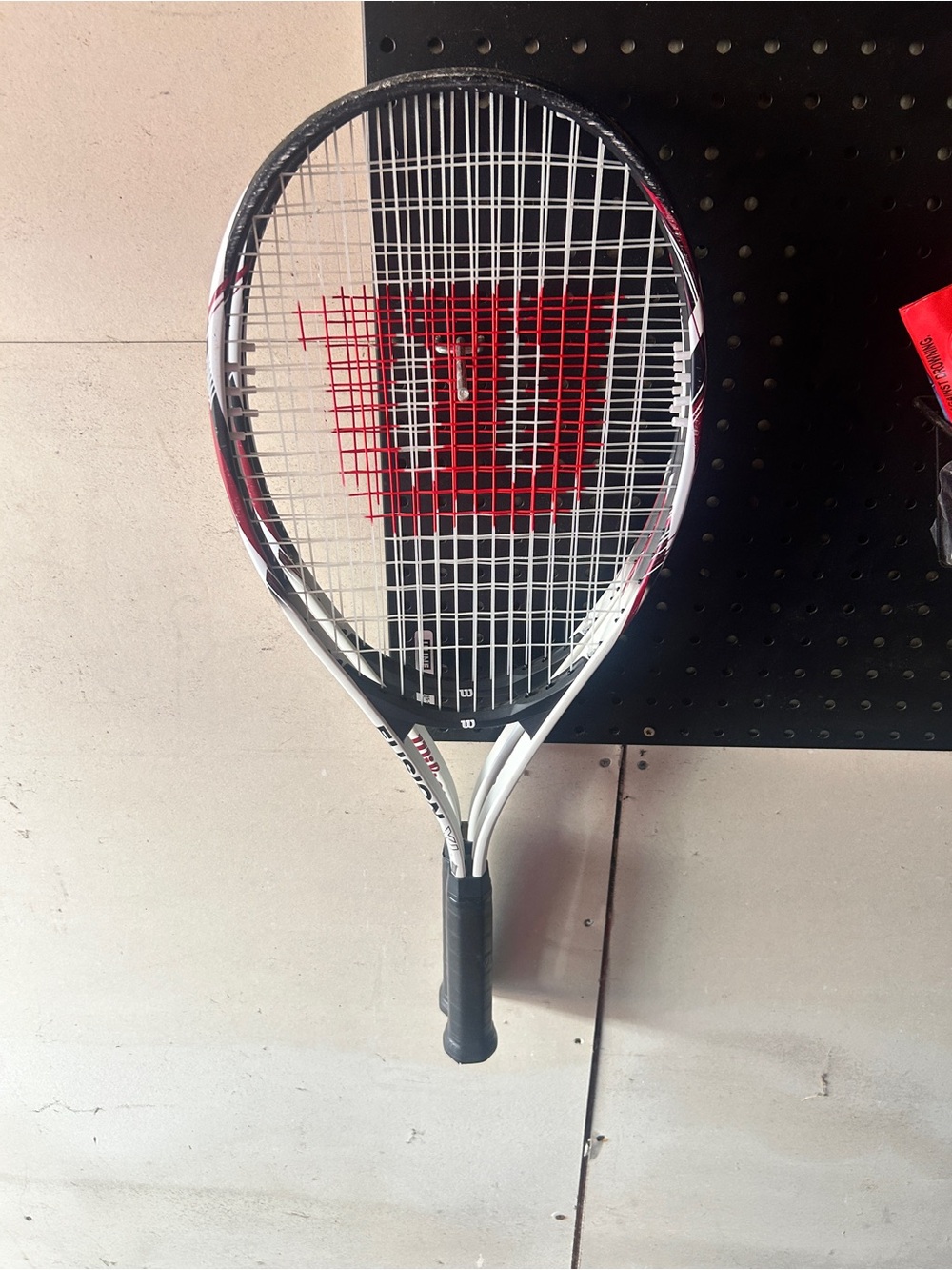 Wilson White, Black and Red Tennis Racket - Club Performance 2 Counts